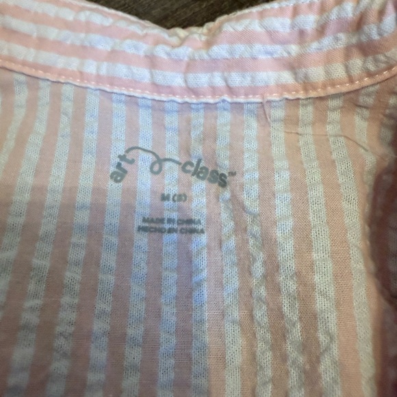 Art Class Pink and White Bodysuit with Ribbed Texture - Picture 2 of 5